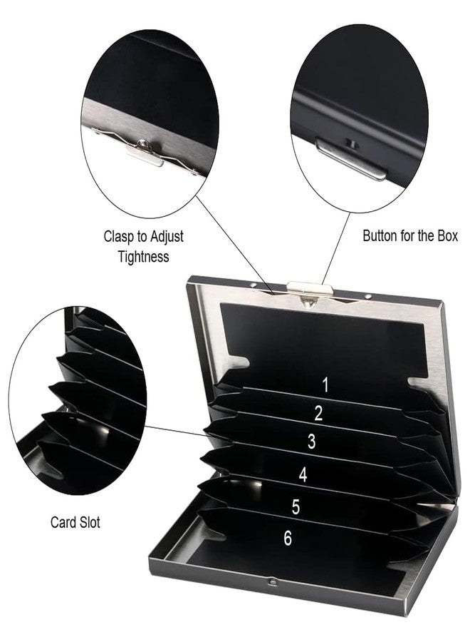 DAHSHA 2 Pack 6 Slots Metal Credit/Debit/ATM Card Holder Case Wallet for Men & Women (Black Laser Print World Map-6.5 x 1.3 x 9.5 cm) - Image 3